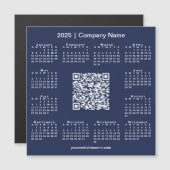 2025 Kalender Custom Business QR Code Navy Magnet (Vorne/Hinten)