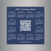 2025 Kalender Custom Business QR Code Navy Magnet
