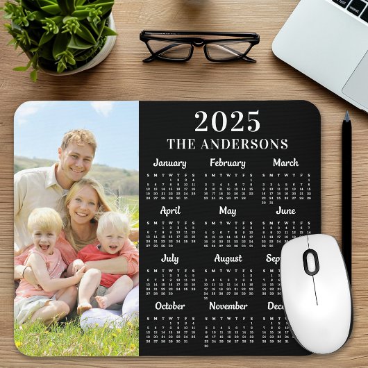 2025 Kalender Custom Foto Moderne Familie 12 Monat Mousepad