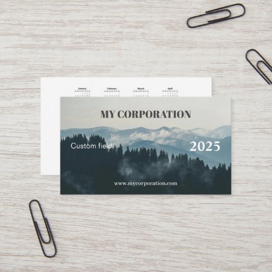 2025 - Kalender der Bergwelt Visitenkarte (Vorderseite/Rückseite Beispiel)