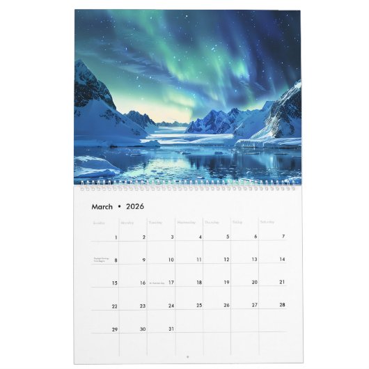 2025 Kalender der Kunstwerke von Aurora Borealis (Mär 2026)
