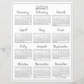2025 Kalender druckbar Silver Gray Fabric Schrifta (Vorderseite)