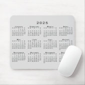 2025 Kalender Einfach grau und schwarz Mousepad (Mit Mouse)