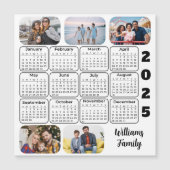 2025 Kalender Einfach Modernes 5 Fotos Familienmag Magnetkarte (Vorderseite)