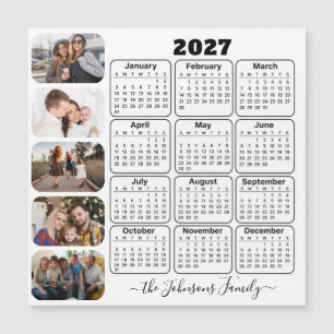 2025 Kalender Einfach Modernes 5 Fotos Familienmag Magnetkarte