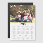 2025 Kalender Einfaches Foto Jahr anzeigen Magnetkarte (Vorne/Hinten)