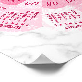 2025 Kalender Einzigartige Rosa-Blume rund um Boho Poster (Ecke)