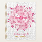 2025 Kalender Einzigartiger Boho Pink Blume Indivi Planer (Vorderseite)