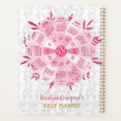 2025 Kalender Einzigartiger Boho Pink Blume Indivi Planer (Rückseite)