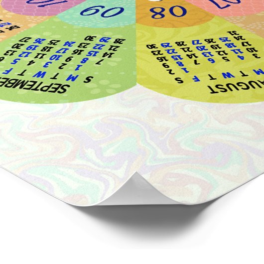 2025 Kalender Einzigartiger Boho Retro Blume Indiv Poster (Ecke)