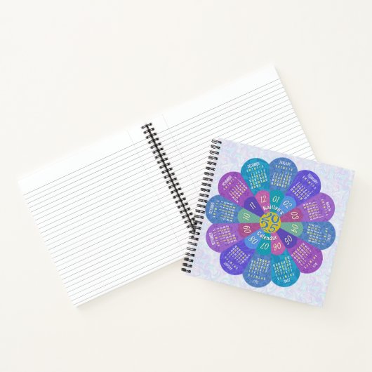 2025 Kalender Einzigartiges Boho Lila Blume Custom Notizblock (Innenseite)