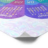 2025 Kalender Einzigartiges Boho Lila Blume Custom Poster (Ecke)