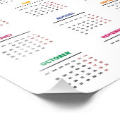 2025 Kalender farbenfroh Funny Dinosaur Fotodruck (Ecke)