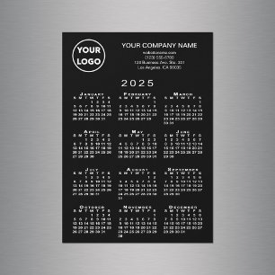 2025 Kalender Firmenlogo Schwarze Magnet-Karte Magnetkarte