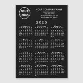 2025 Kalender Firmenlogo Schwarze Magnet-Karte Magnetkarte (Vorderseite)