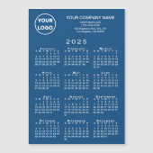 2025 Kalender Firmenlogo Text Blue Magnet Card (Vorderseite)
