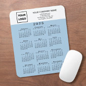 2025 Kalender Firmenlogo Text hell blau Mousepad