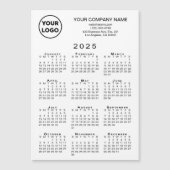 2025 Kalender Firmenlogo Text White Magnet Card (Vorderseite)