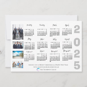 2025 Kalender Foto Weihnachten Neujahr Geschäftlic Mitteilungskarte