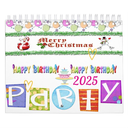 2025 Kalender Frohe Weihnachtsfeier Geburtstag (Titelbild)