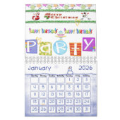 2025 Kalender Frohe Weihnachtsfeier Geburtstag (Jan 2026)