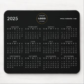 2025 Kalender Geschäft Logo Schwarz Mousepad (Vorne)