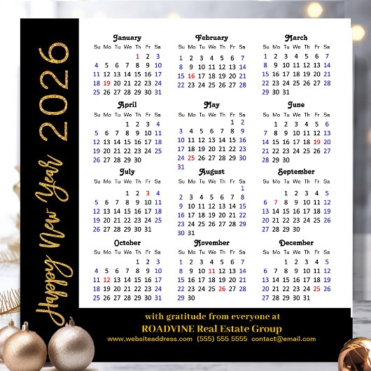 2025 Kalender Gold Black Corporate Magnetic Card Magnetkarte