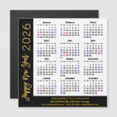 2025 Kalender Gold Black Corporate Magnetic Card Magnetkarte (Vorne/Hinten)