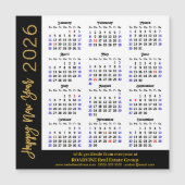 2025 Kalender Gold Black Corporate Magnetic Card Magnetkarte (Vorderseite)