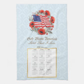 2025 Kalender Handtuch Gott segne Amerika Flagge P (Vertikal)