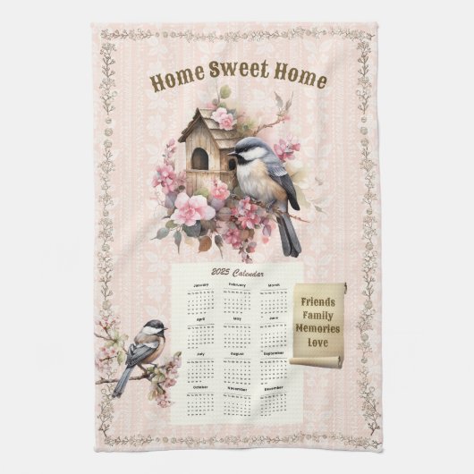 2025 Kalender Handtuchhalter Zuhause Sweet Zuhause Geschirrtuch (Vertikal)