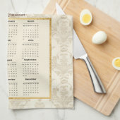 2025 Kalender Handtuchpferd im Sonnenuntergang Geschirrtuch (Viertel Falte)