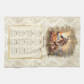 2025 Kalender Handtuchpferd im Sonnenuntergang Geschirrtuch (Horizontal)