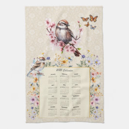 2025 Kalender Handtuchtrockner mit Wildblumen Geschirrtuch