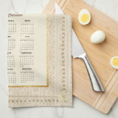 2025 Kalender Handtuchzeit oder benutzerdefinierte Geschirrtuch (Viertel Falte)