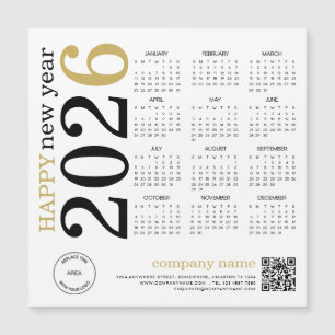 2025 Kalender Logo QR Code Glücklich Neues Jahr Magnetkarte