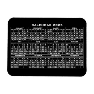 2025 Kalender Magnet Schwarz