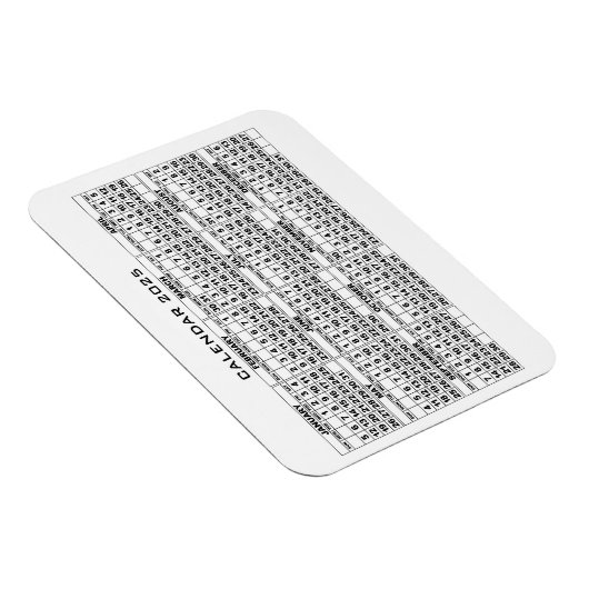 2025 Kalender Magnet Weiß (Rechte Seite)
