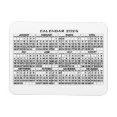 2025 Kalender Magnet Weiß (Horizontal)
