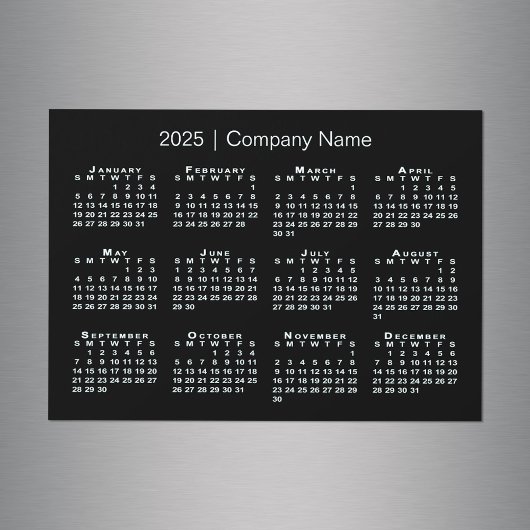 2025 Kalender mit Firmenname Black Magnet