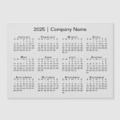 2025 Kalender mit Firmenname Gray Magnet (Vorderseite)
