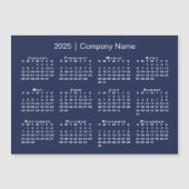 2025 Kalender mit Firmenname Navy Blue Magnet (Vorderseite)