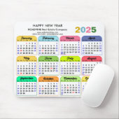 2025 Kalender Modernes US-Urlaubsgeschäft Mousepad (Mit Mouse)