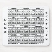 2025 Kalender Mousepad White (Vorne)