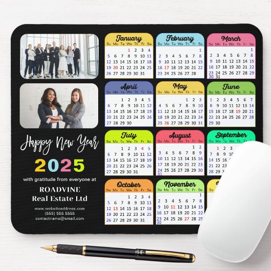 2025 Kalender Neujahr Corporate 2 Foto farbenfroh Mousepad