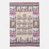 2025 Kalender Paris Eiffelturm Pointillism Art Geschirrtuch (Vertikal)