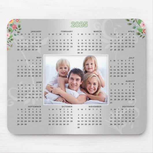 2025 Kalender Personalisiertes Foto Weihnachtsgesc Mousepad (Vorne)