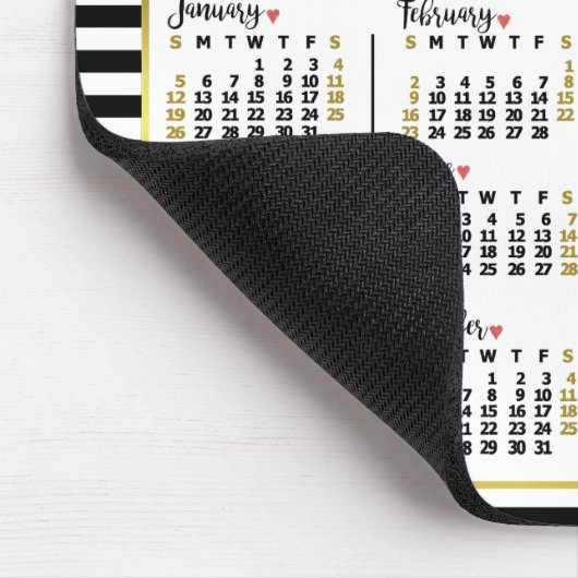 2025 Kalender Preppy Stripes Custom Foto Collage Mousepad (Ecke)