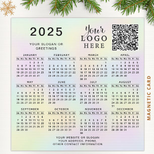 2025 Kalender QR Code Unternehmen Logo Pastel farb Magnetkarte