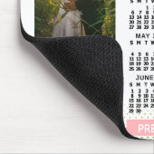 2025 Kalender Rosa Gold Familienfoto Collage Mousepad (Ecke)